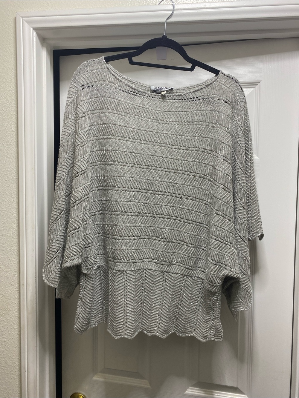 Light Gray Knit Boatneck Women's Top
